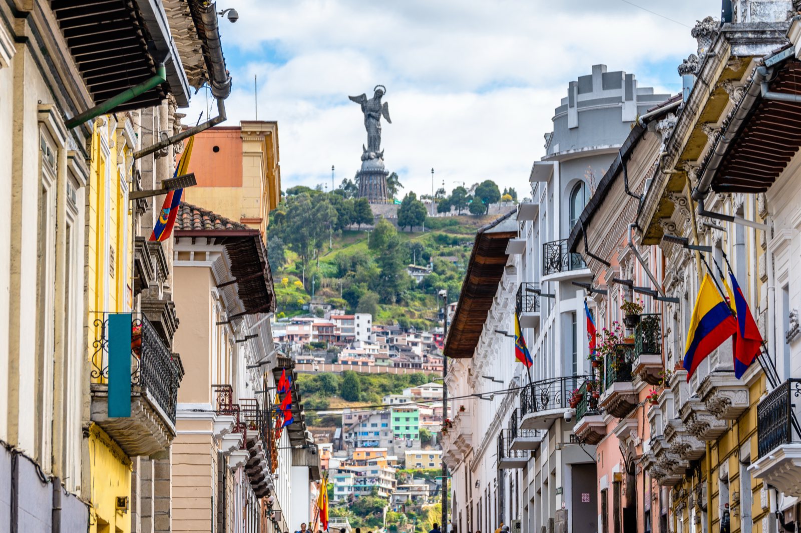 A street in the old town of Quito