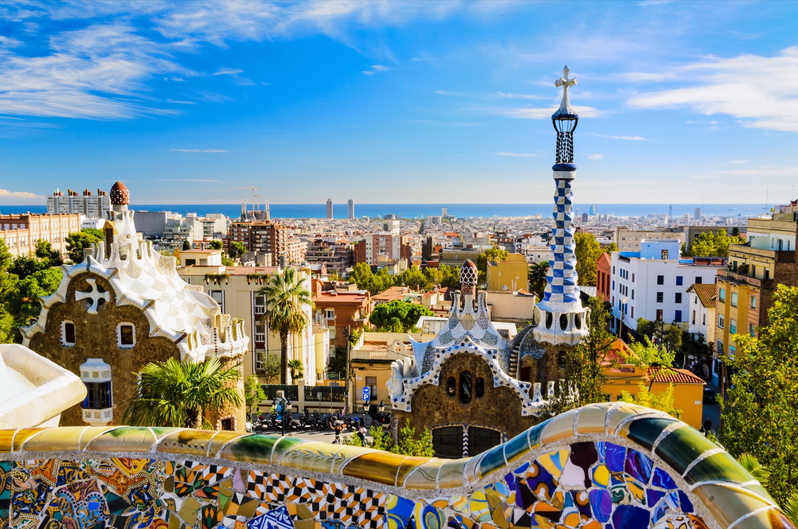 Park Gรผell overlooking Barcelona