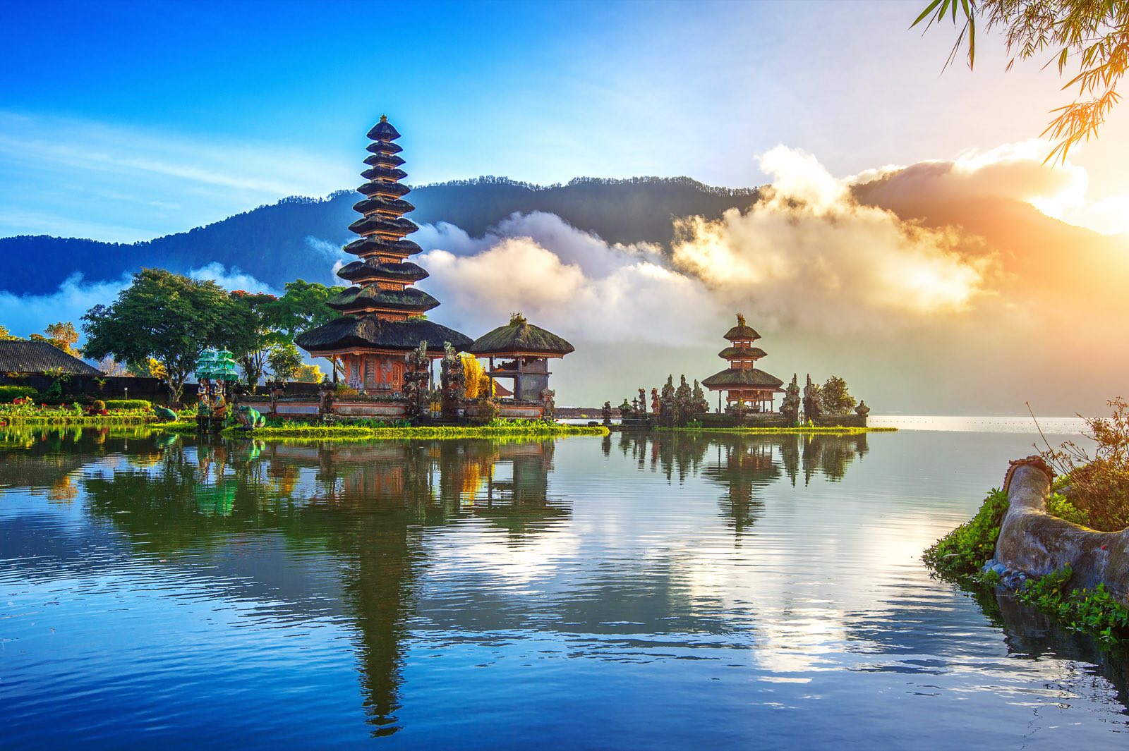 Ulun Danu Beratan temple on Lake Bratan, Bali