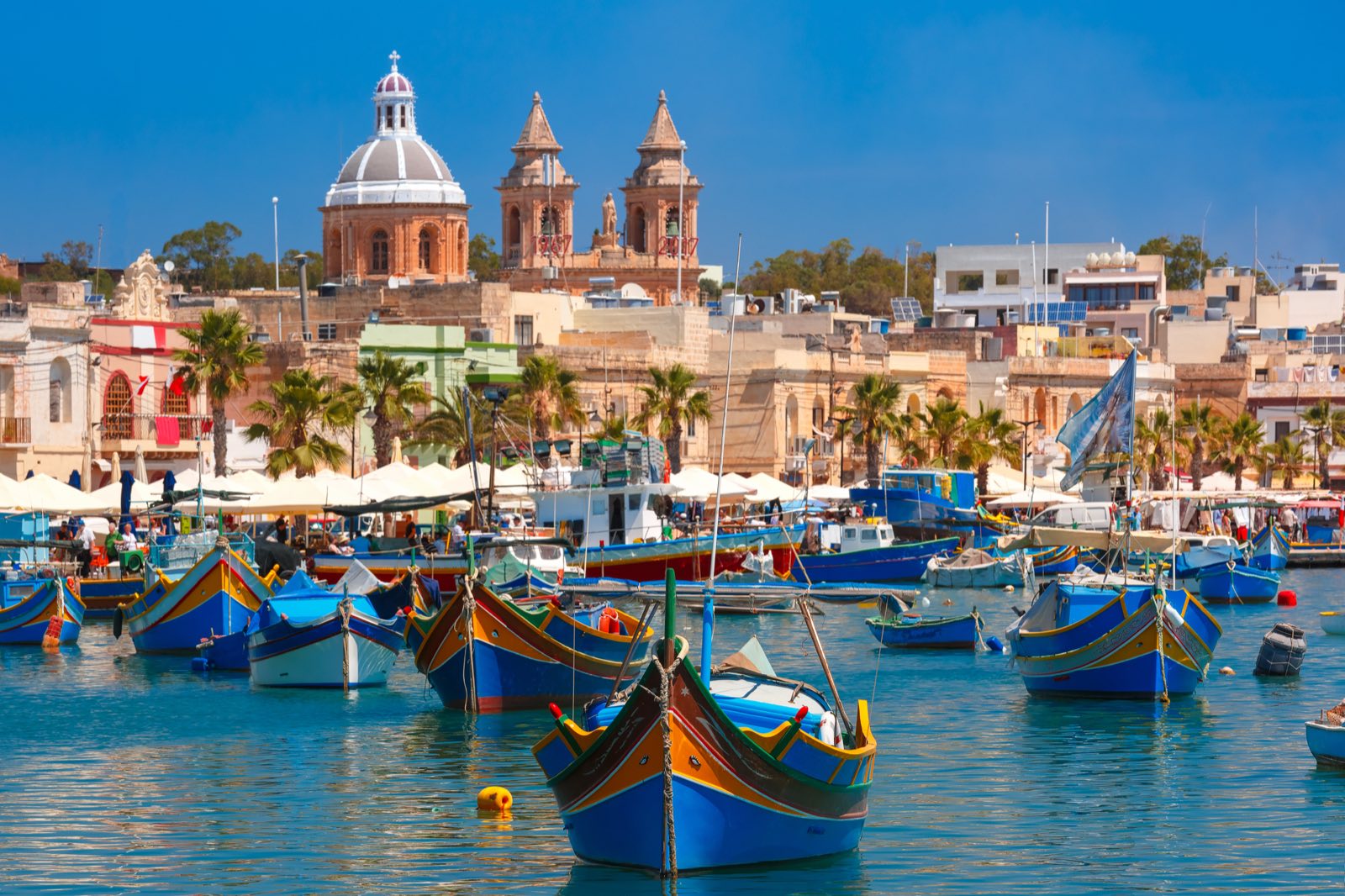 Fishing boats in Marsaxlokk harbour, Malta