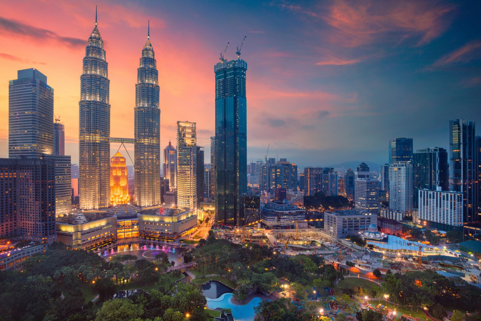 The Petronas Towers in Kuala Lumpur