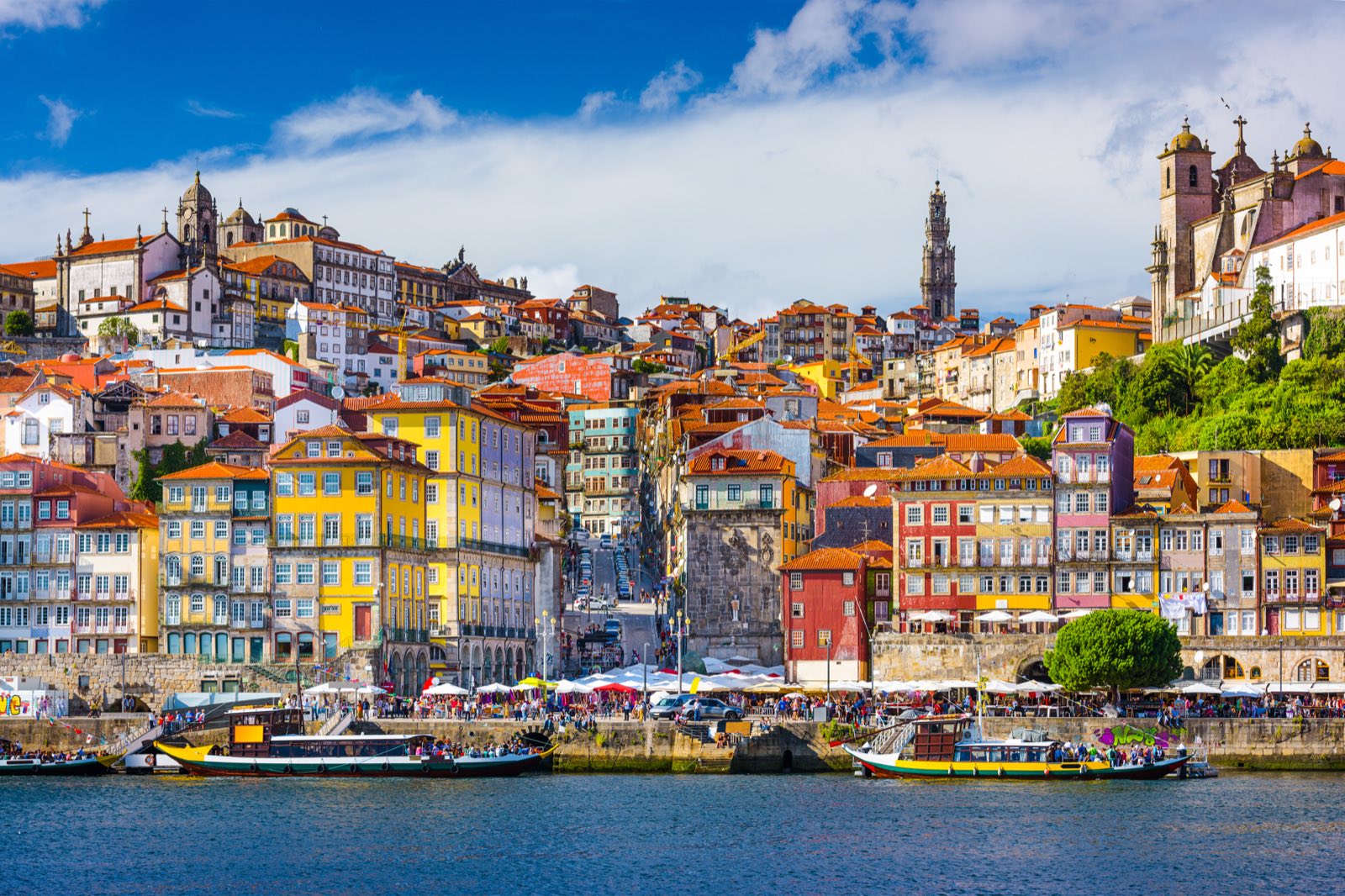 The Ribeira waterfront in Porto